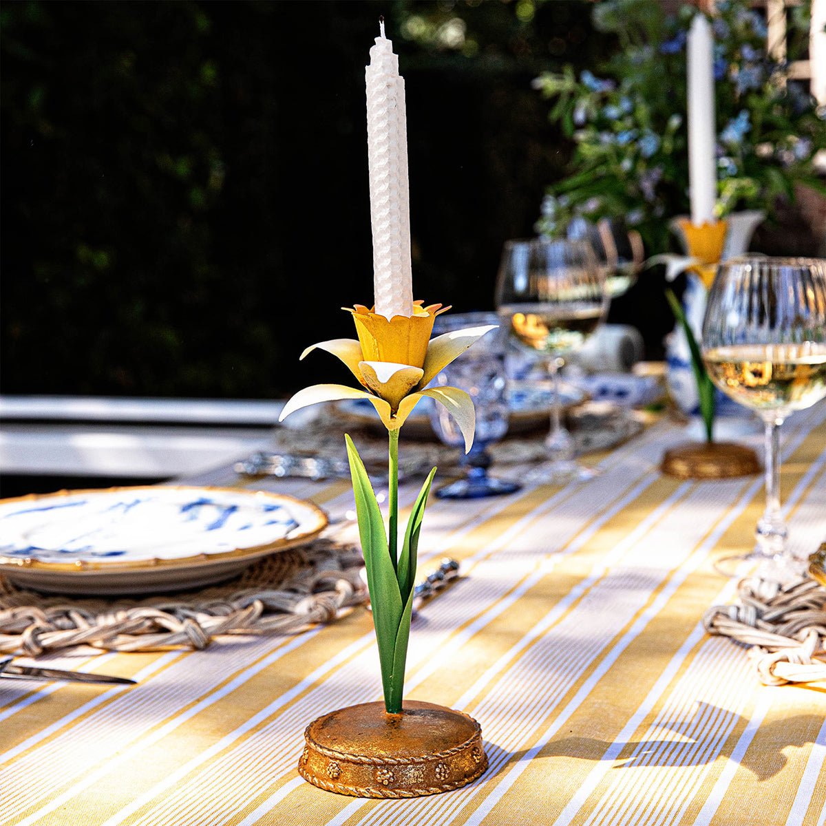 Meadow Walk Daffodil 9" Candlestick in Yellow