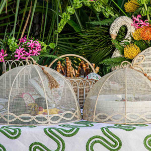 Tuileries Garden Mesh Round Food Cover in Natural, Set of 2