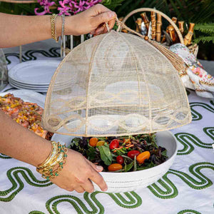 Tuileries Garden Mesh Round Food Cover in Natural, Set of 2