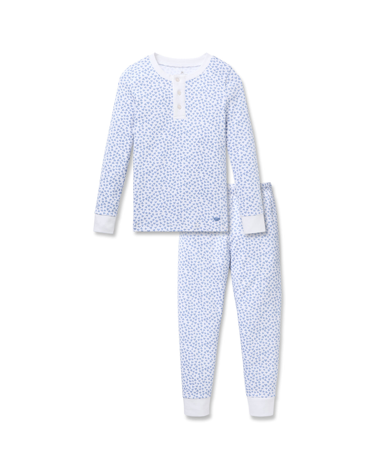 Kid’s Pima Snug Fit Pajama Set in Bluehearts