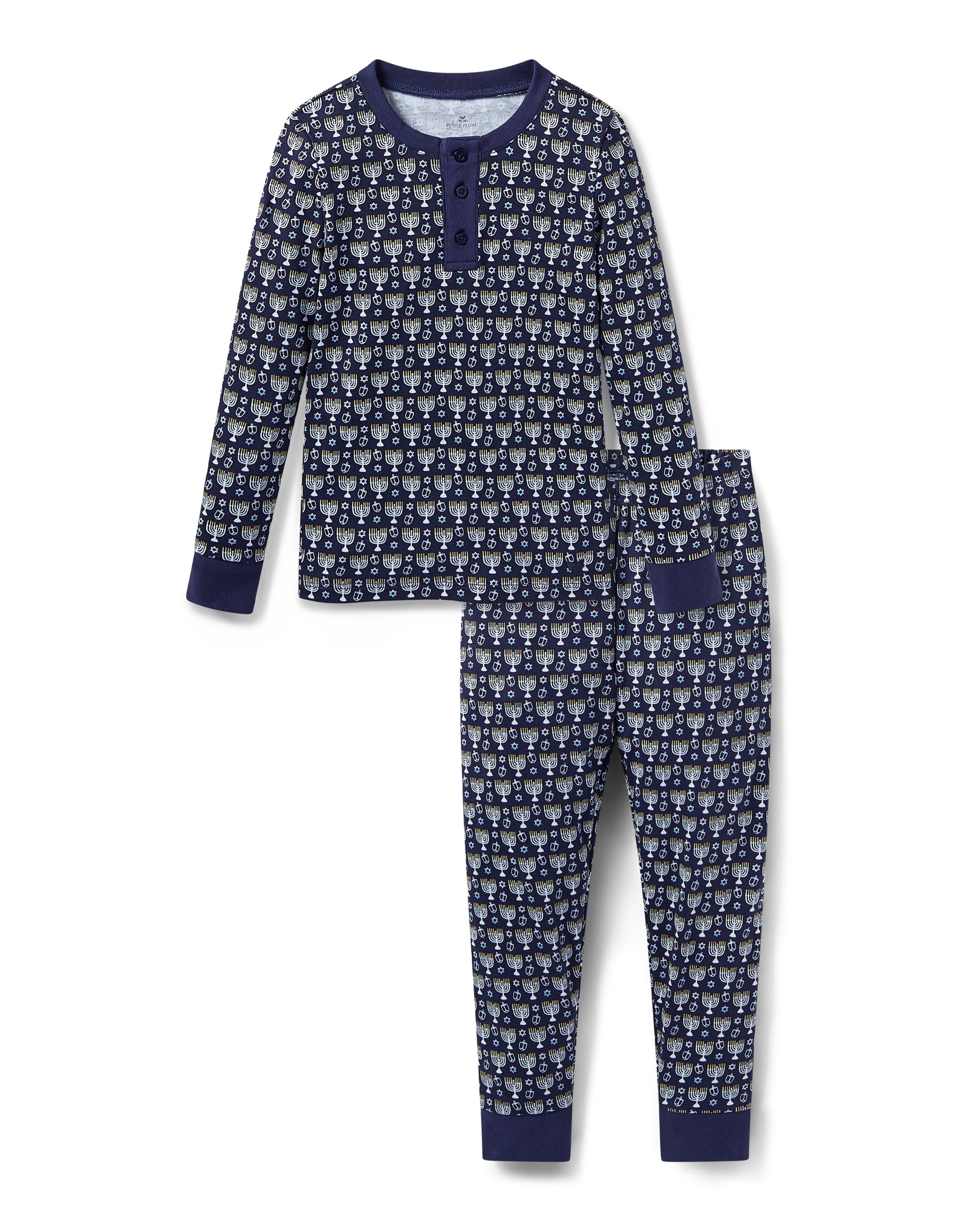 Kid’s Pima Snug Fit Pajama Set in Festival of Lights