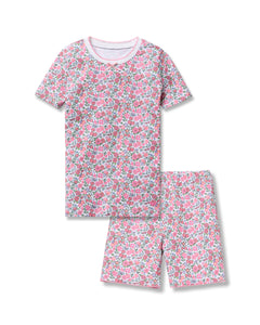 Kid’s Pima Snug Fit Short Set in Fleurs de Rose