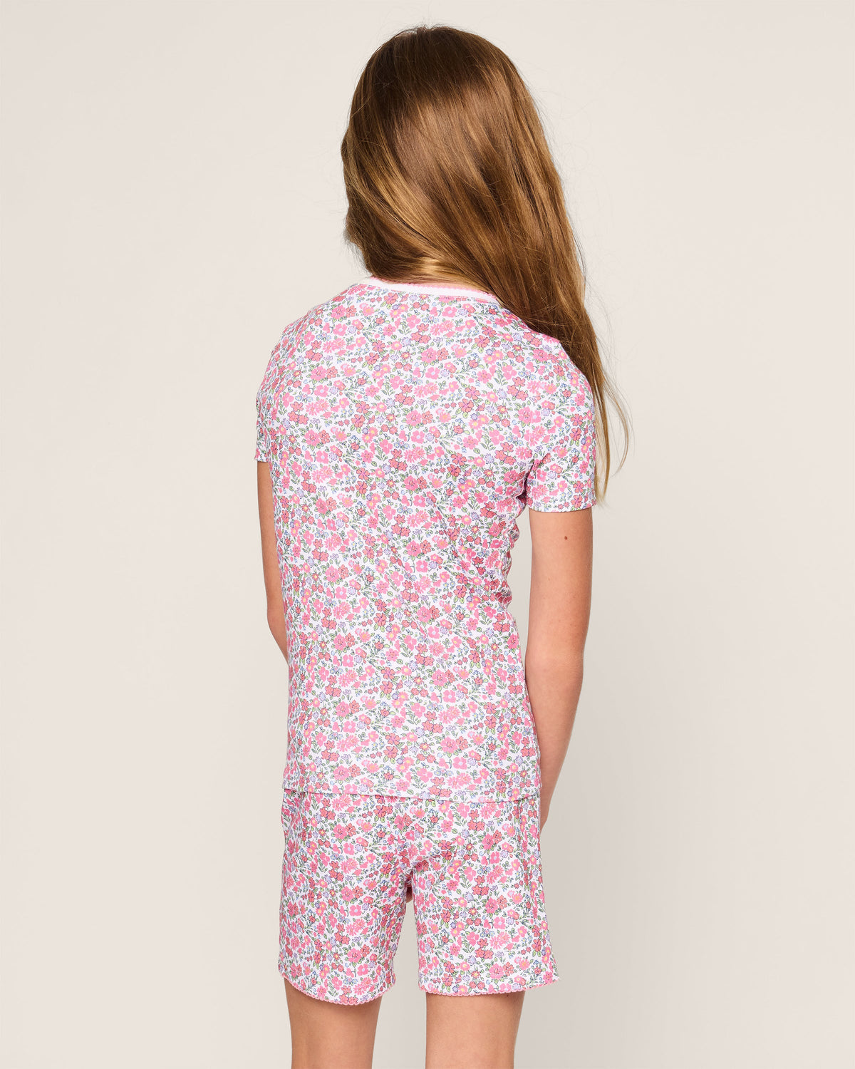 Kid’s Pima Snug Fit Short Set in Fleurs de Rose