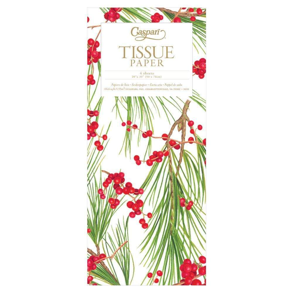 Berries and Pine Tissue Paper, 4 Sheets