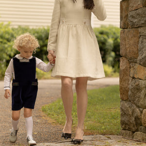 Caroline Dress in Cream Tweed