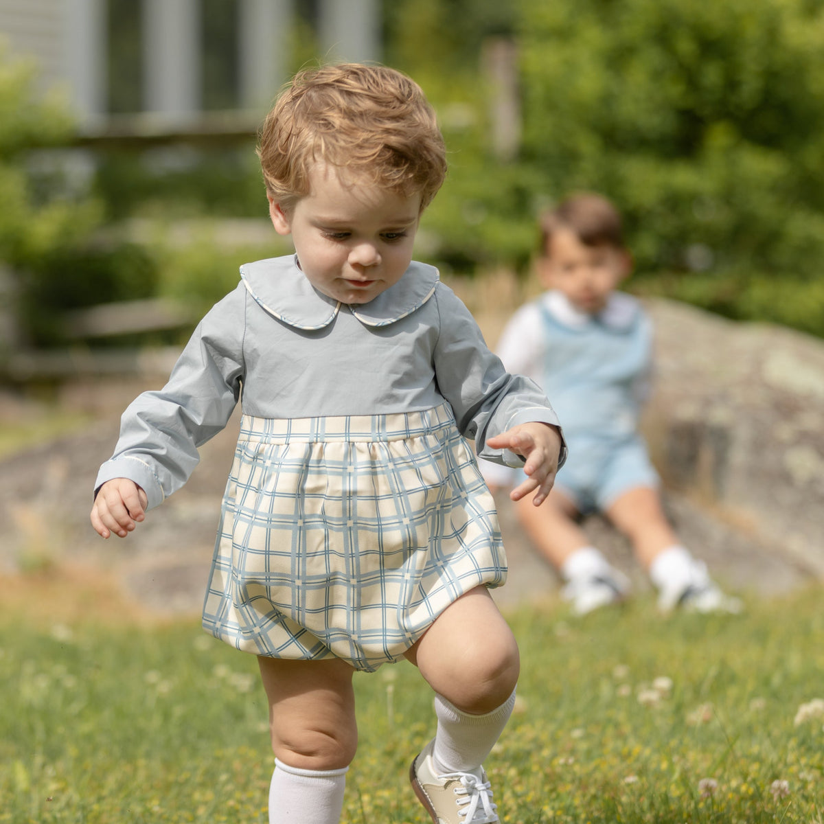 Long Sleeve Beau Bubble in Pembroke Plaid