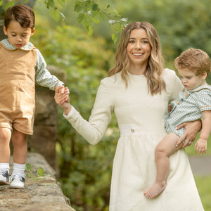 Caroline Dress in Cream Tweed