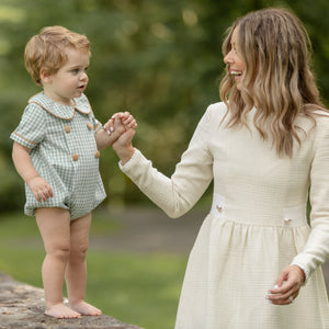 Caroline Dress in Cream Tweed