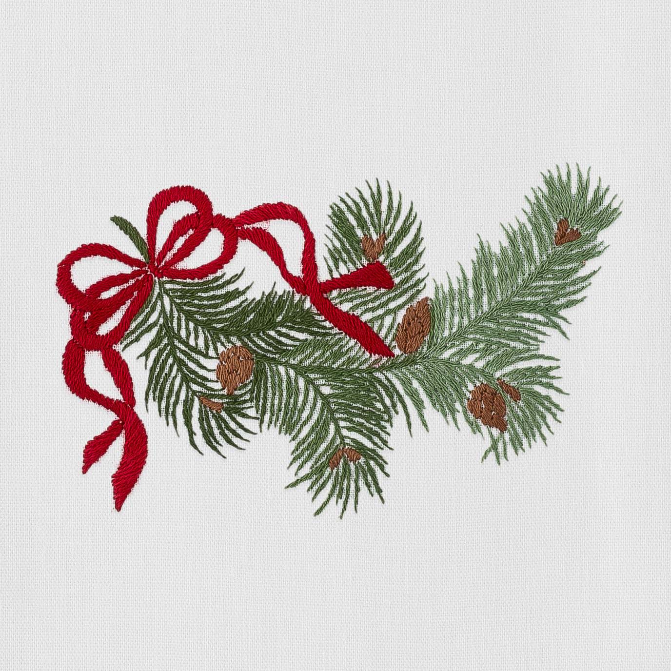 Pine Bough Ribbon Hand Towel