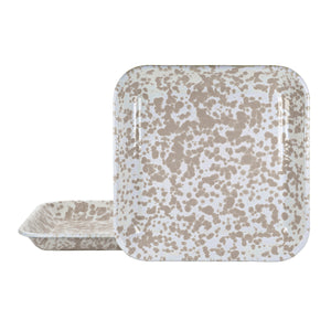 Square Trays in Taupe Swirl, Set of 2