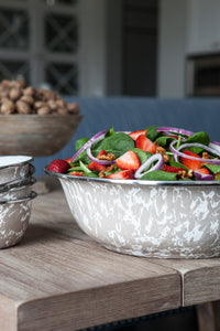 Salad Bowls in Taupe Swirl, Set of 4