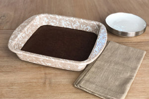 Square Trays in Taupe Swirl, Set of 2