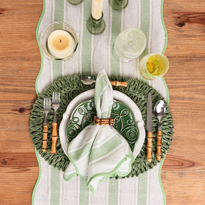 Cabana Stripe 18" x 90" Table Runner in Seagrass