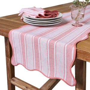 Cabana Stripe 18" x 90" Table Runner in Coral