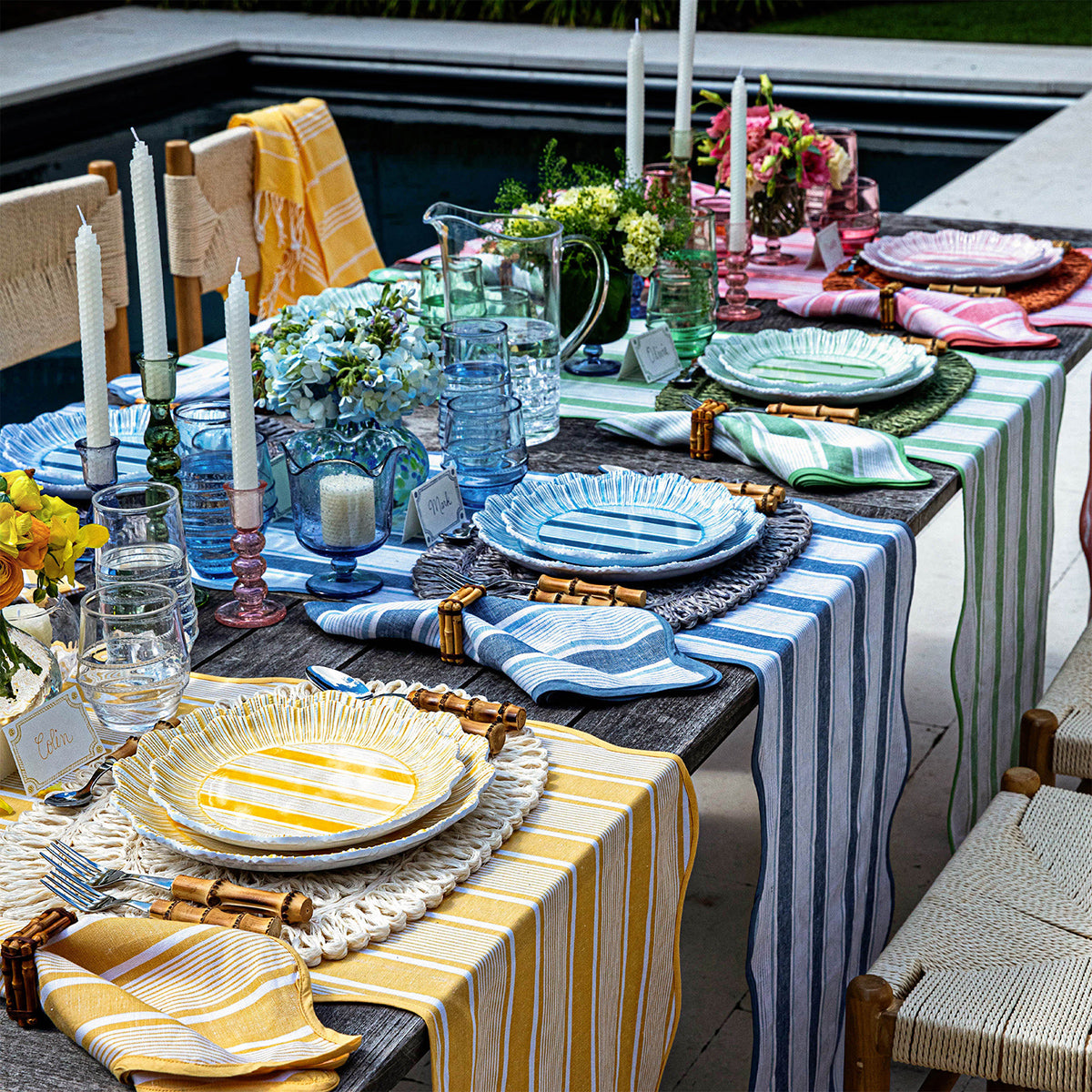 Cabana Stripe 18" x 90" Table Runner in Sunshine