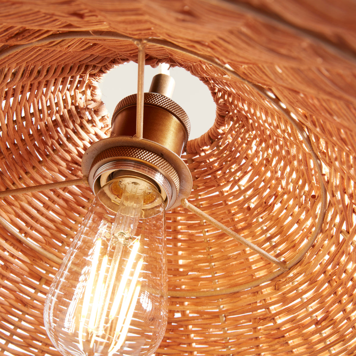 Maude Rattan Scallop Pendant Detail