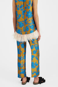 Hendrix Pants in Hottie Jacquard Turquoise