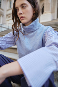 Margaux Shirt in Blue/Optic White