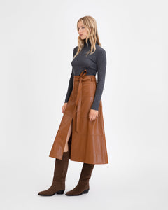 Hudson Skirt in Saddle Brown