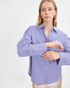 Margaux Shirt in Blue/Optic White