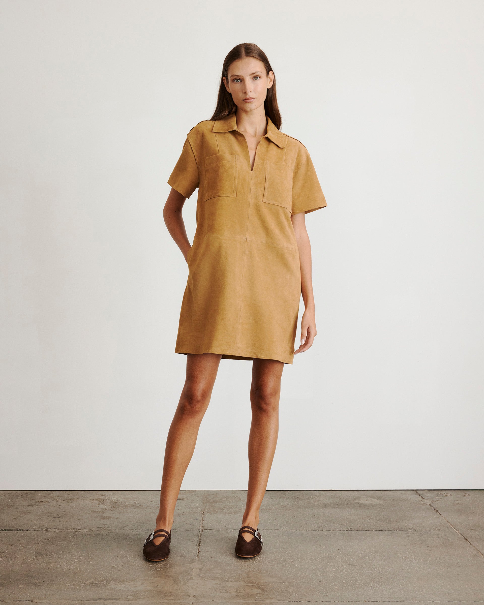 Tabby Dress in Camel