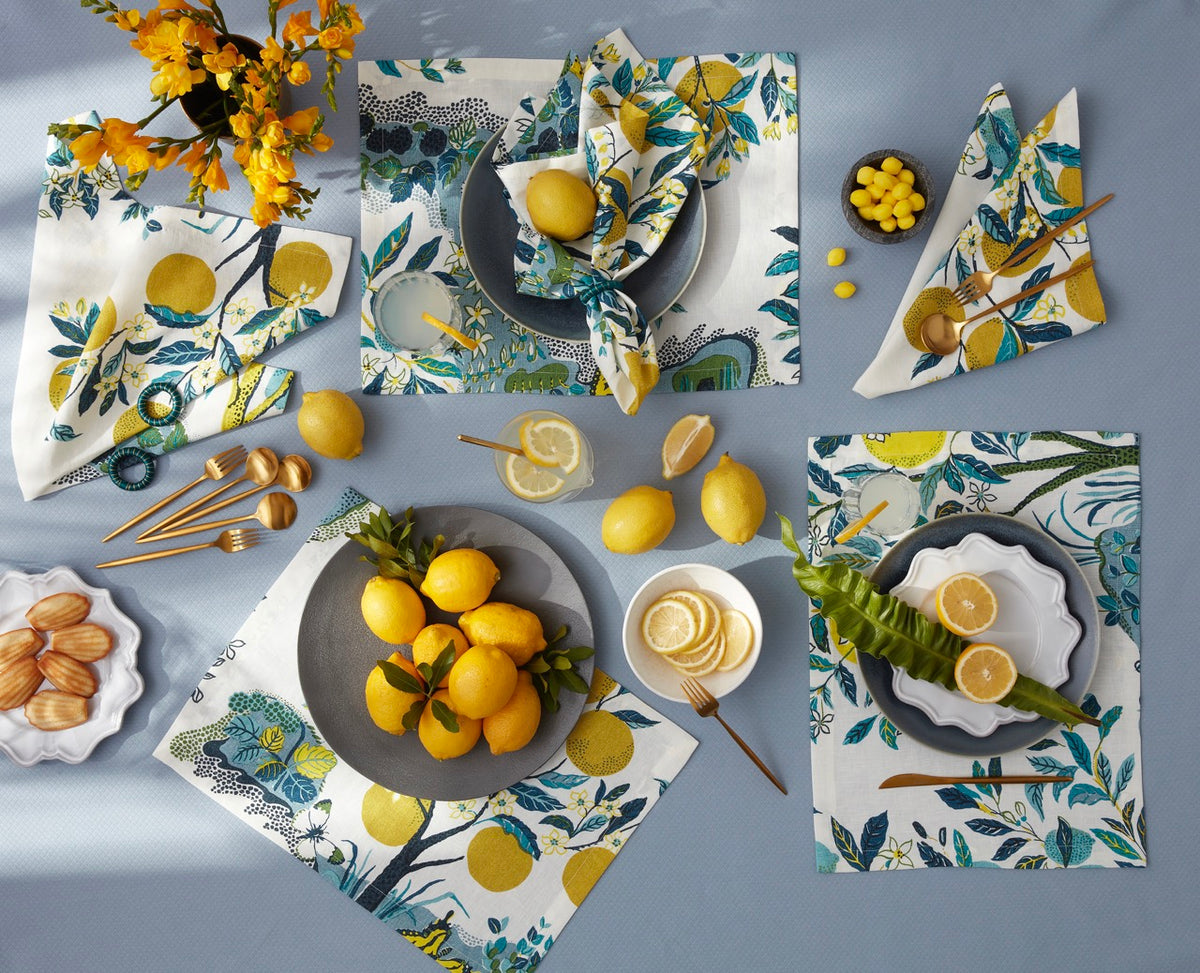 Matouk Schumacher Citrus Garden Placemat in Pool, Set of 4