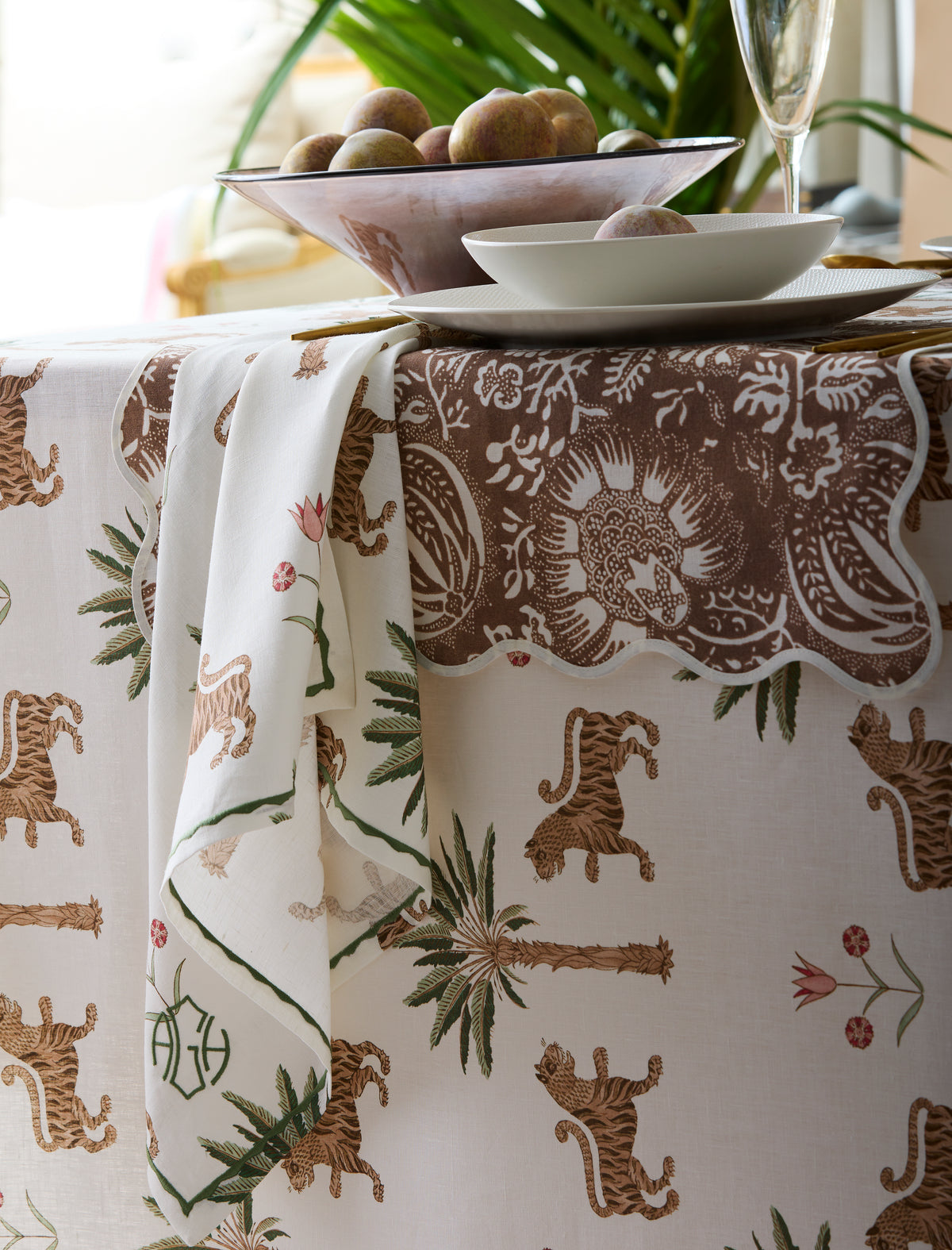 Matouk Schumacher Tiger Palm Tablecloth