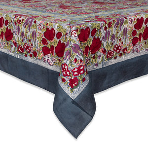 French Tablecloth Jardin Red & Grey