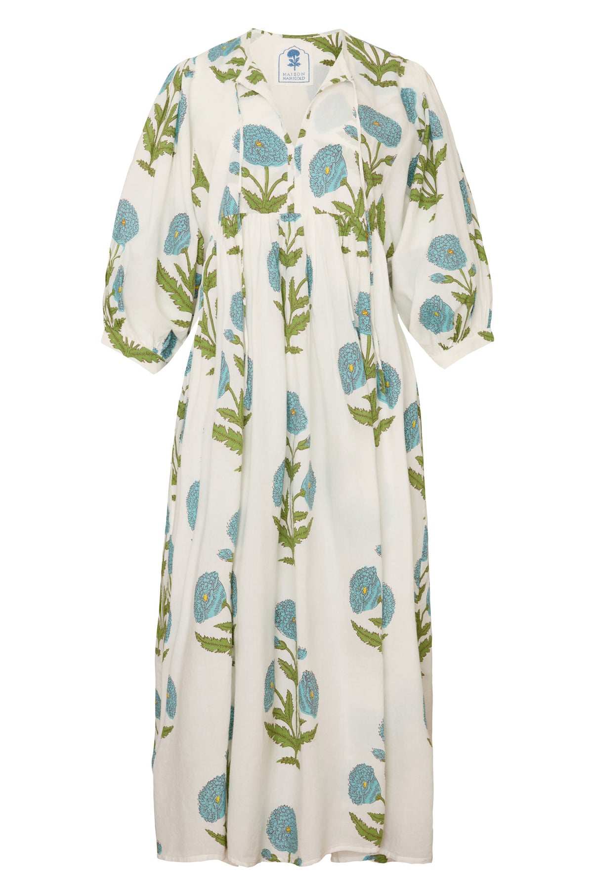 Taj Maxi Dress in Blue Flower