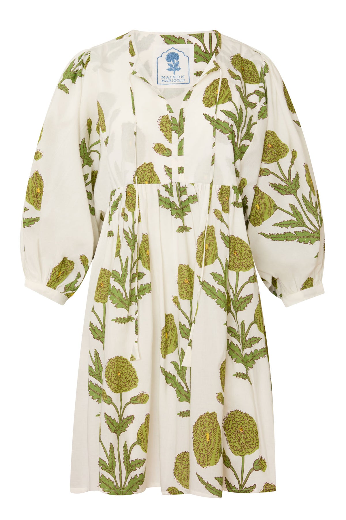 Taj Mini Dress Green Flower