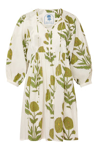 Taj Mini Dress Green Flower