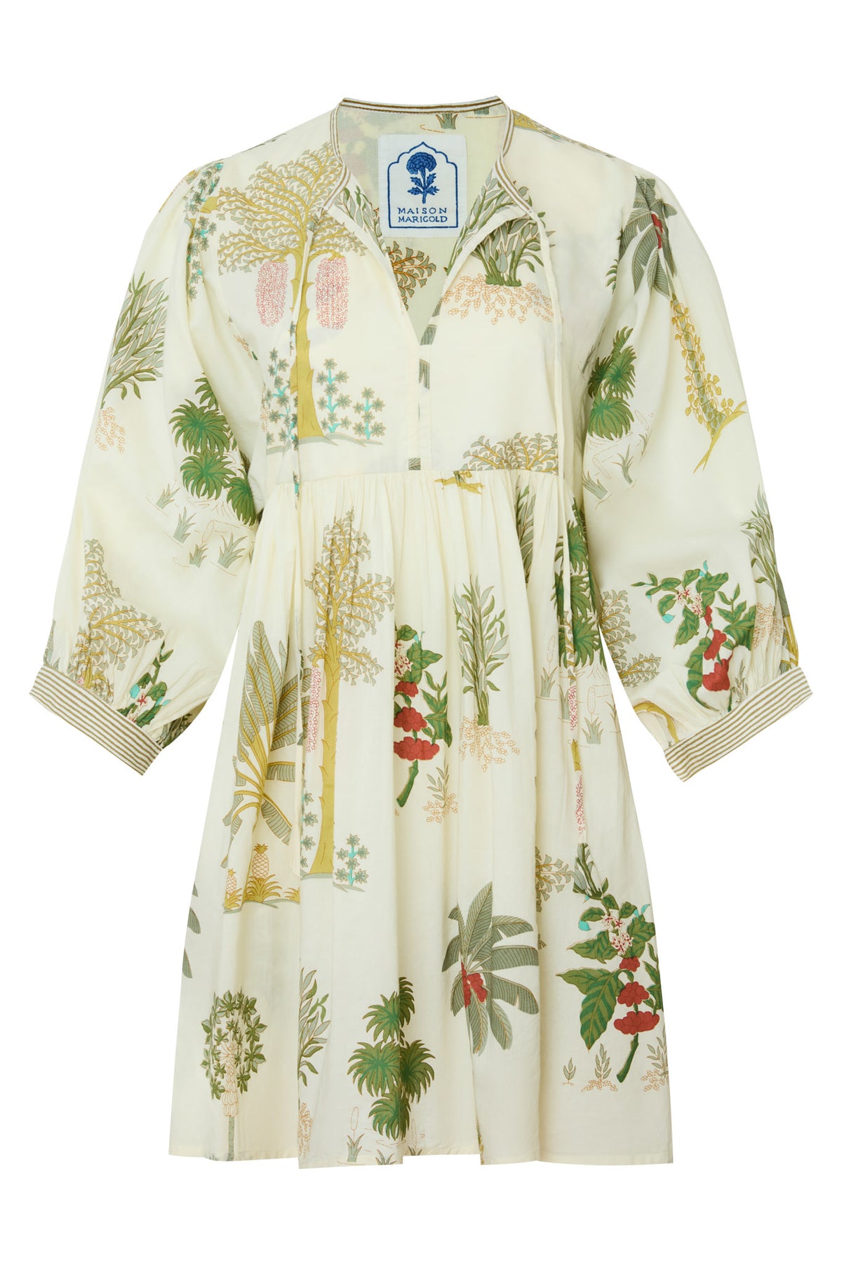 Taj Mini Dress Palm Natural