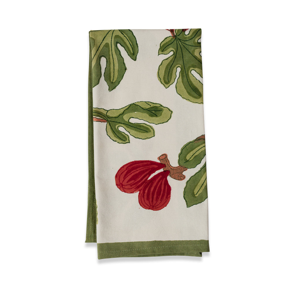 Fig Red & Green Tea Towels, Set of 3