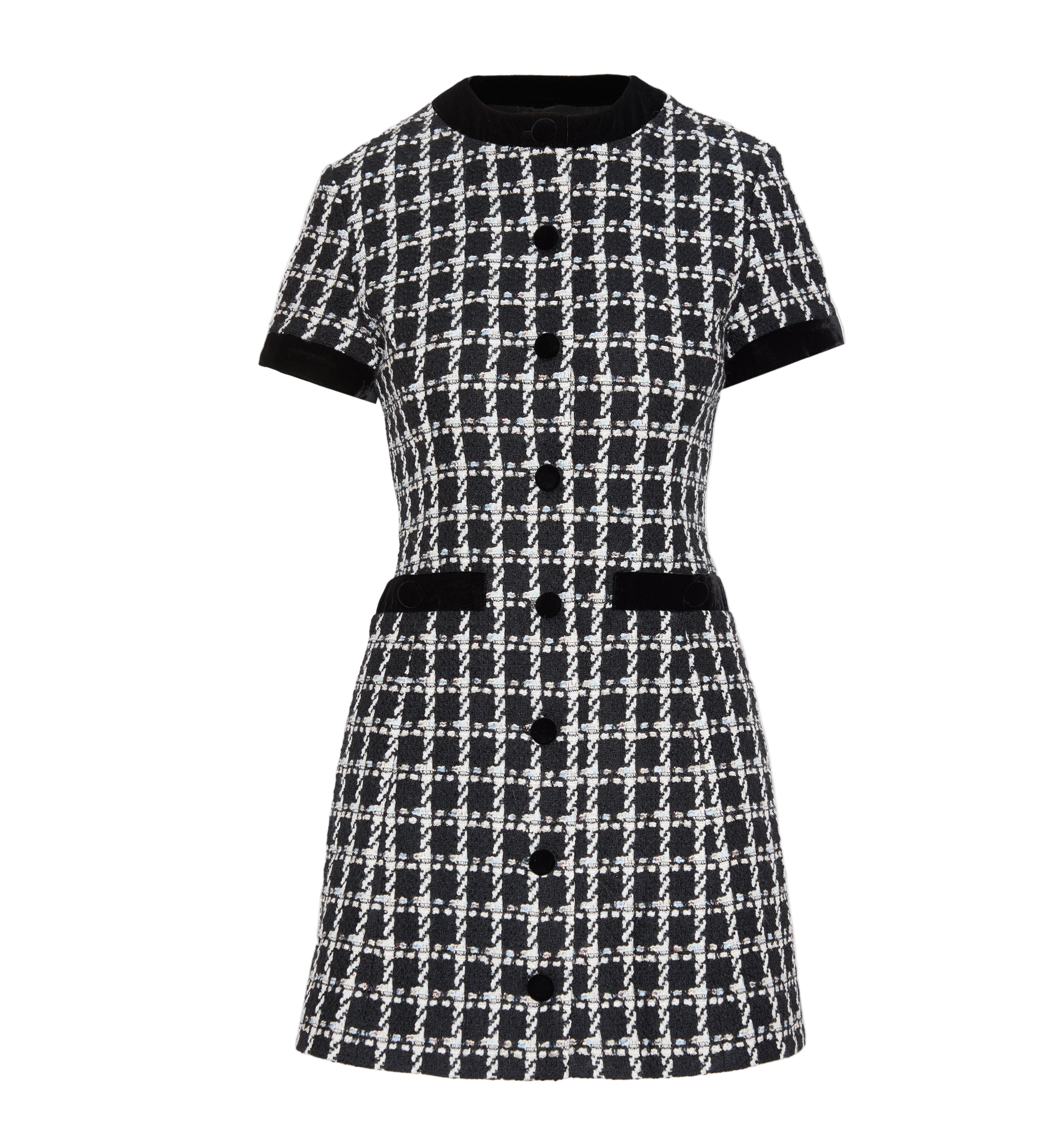 The Allegra Dress in Black and White Tweed