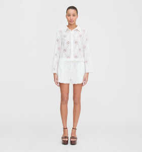 The Celia Top in White Trellis Broderie