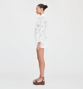 The Celia Top in White Trellis Broderie