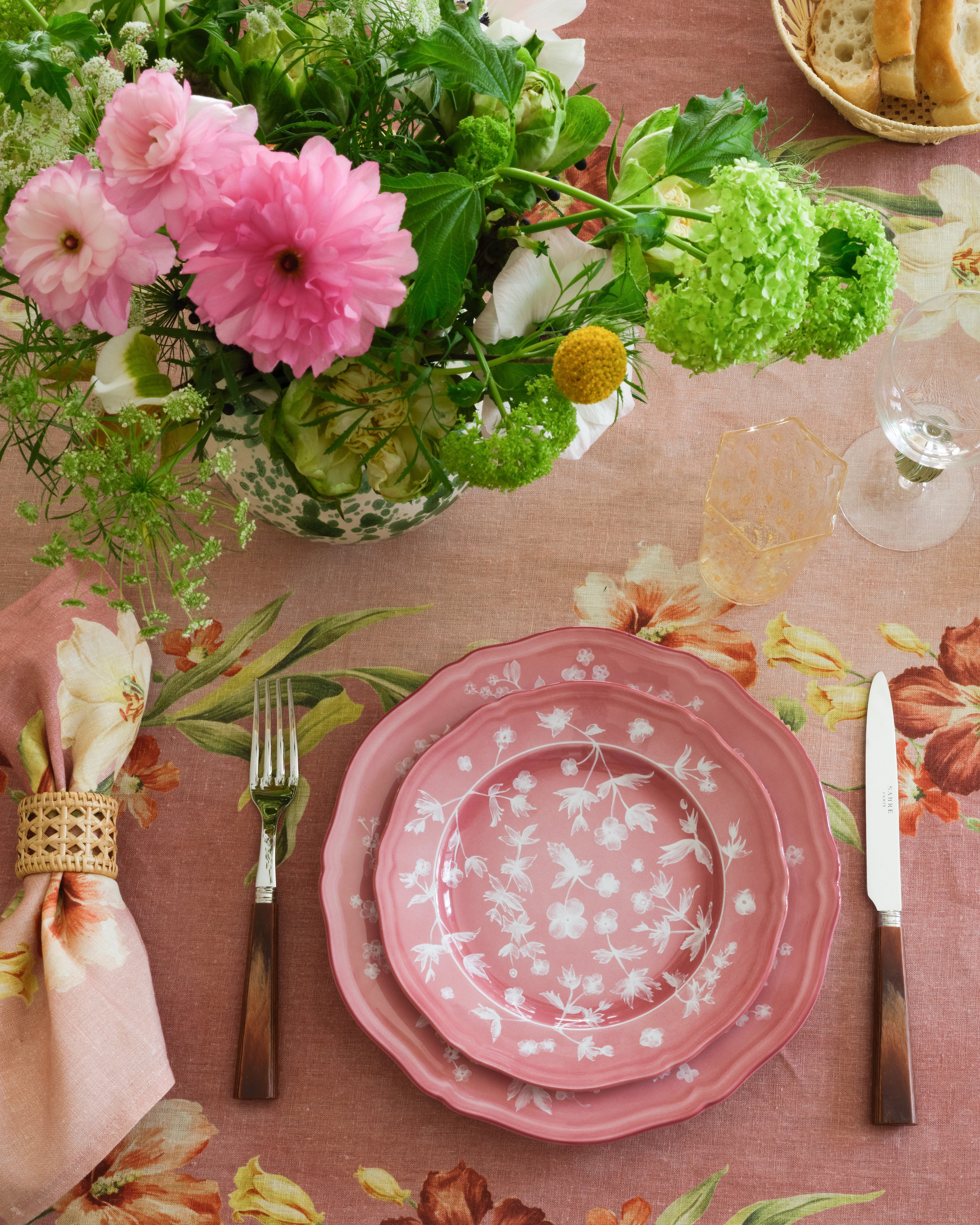 Ginori x Cabana Floral Dinner Plate in Pink