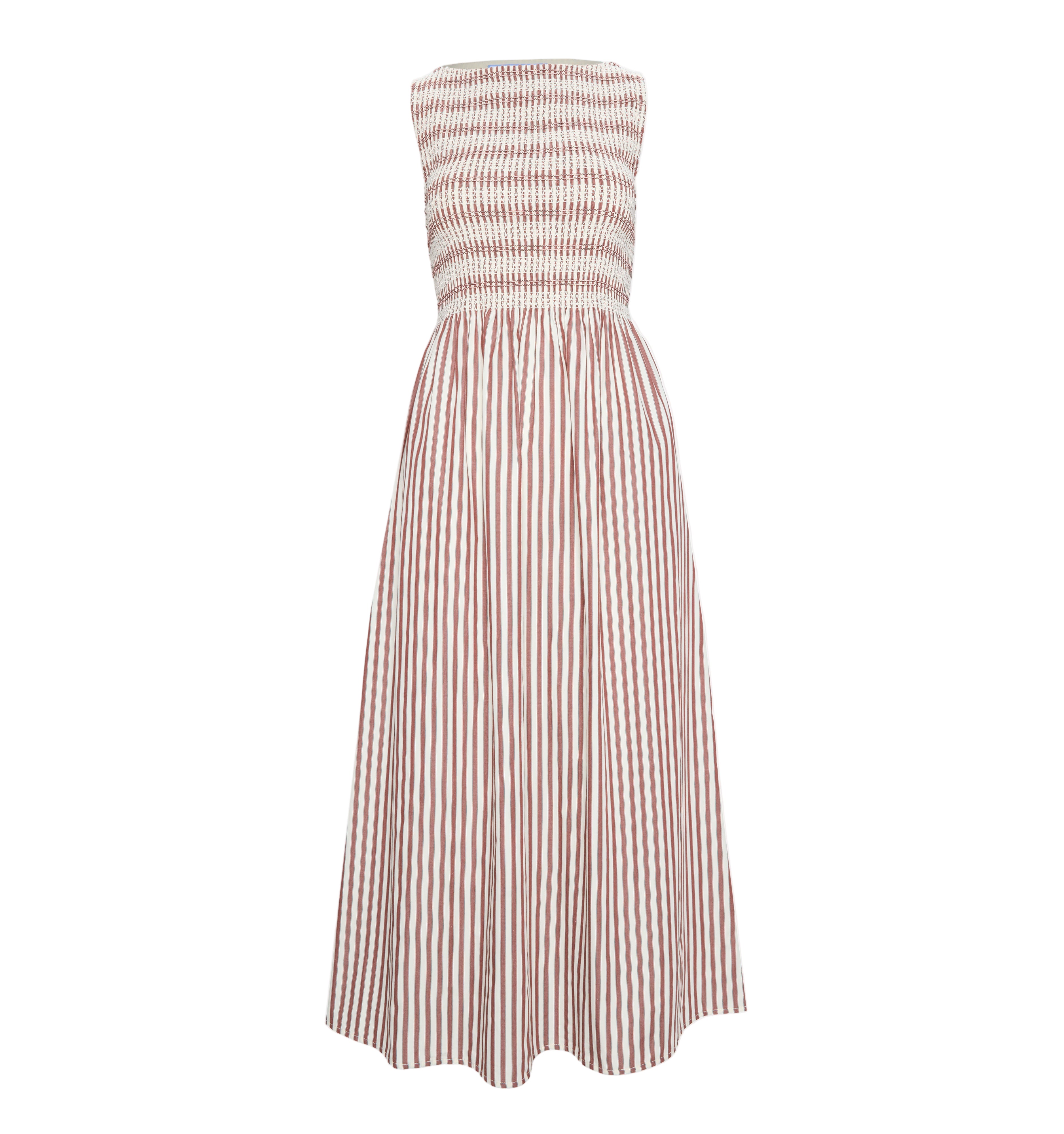 The Cosima Nap Dress in Rust Stripe