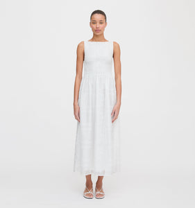 The Cosima Nap Dress in White Patchwork Organza