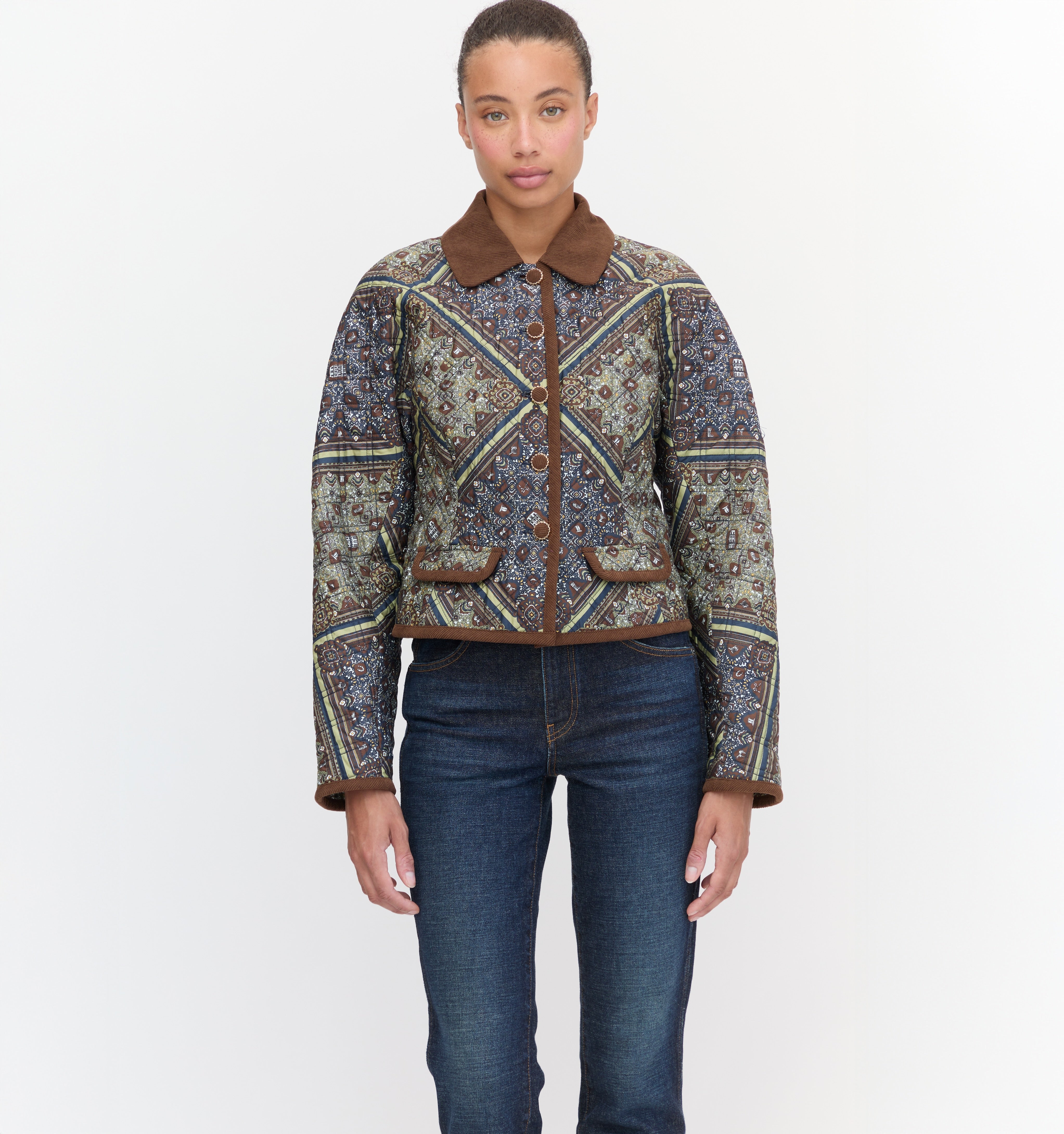 The Dax Jacket in Olive Equestrian Scarf