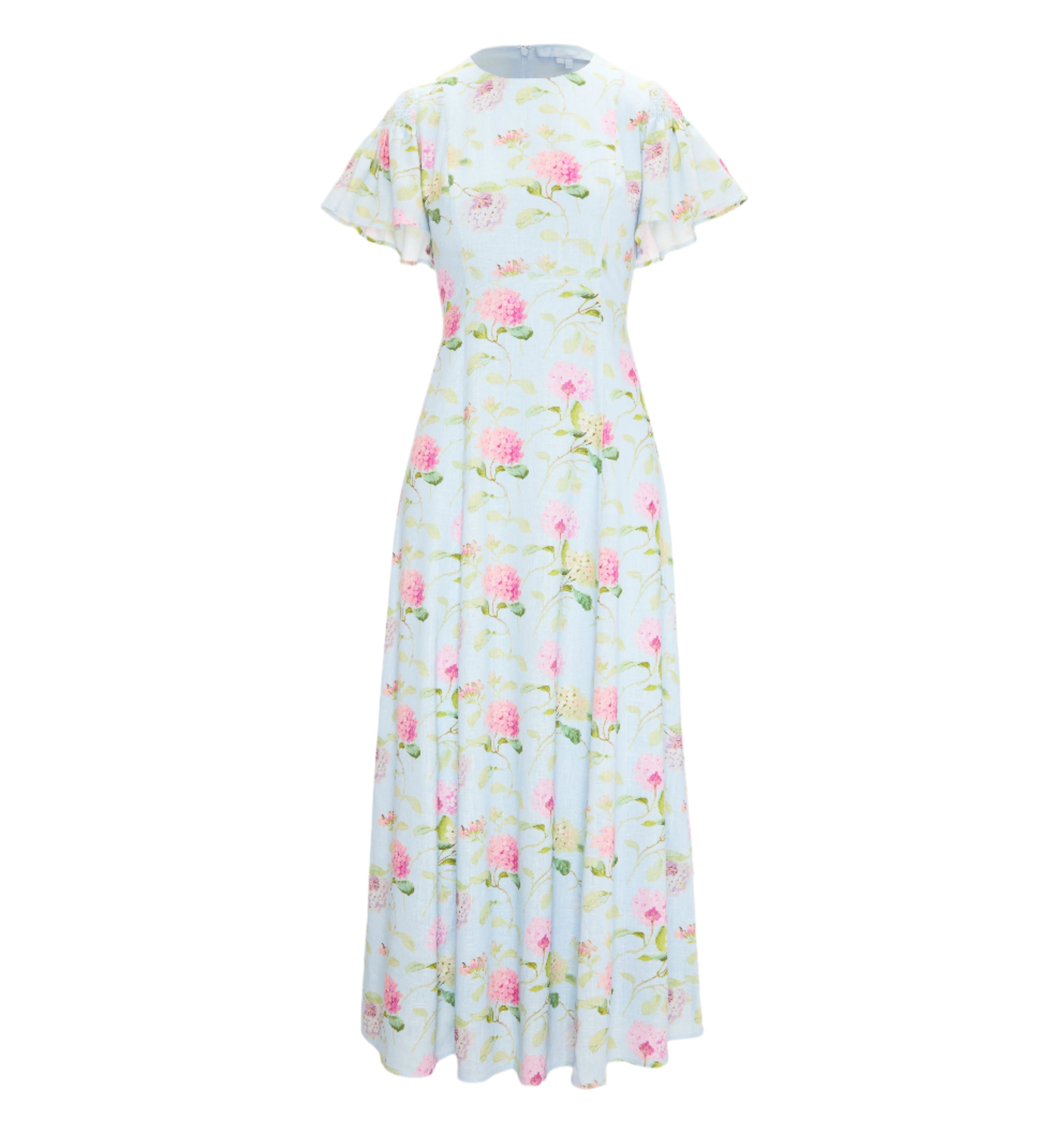 The Dominique Dress in Hydrangea Chintz
