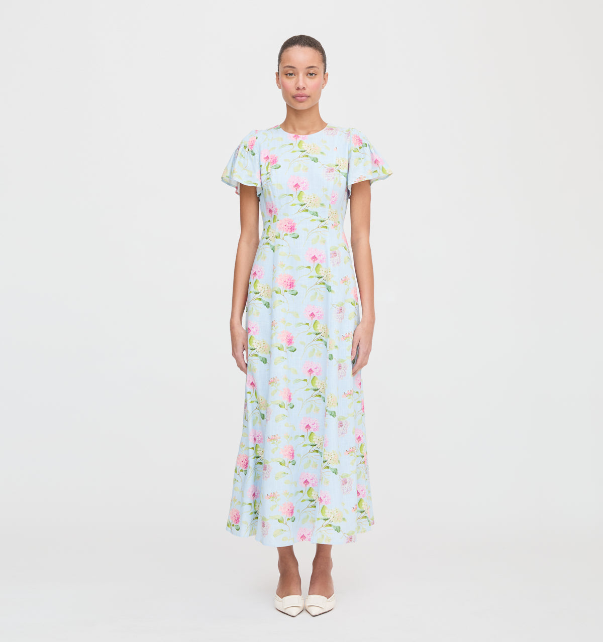 The Dominique Dress in Hydrangea Chintz