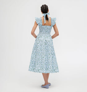 The Ellie Nap Dress in Blue Basketweave Vine