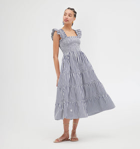 The Ellie Nap Dress in Navy Stripe