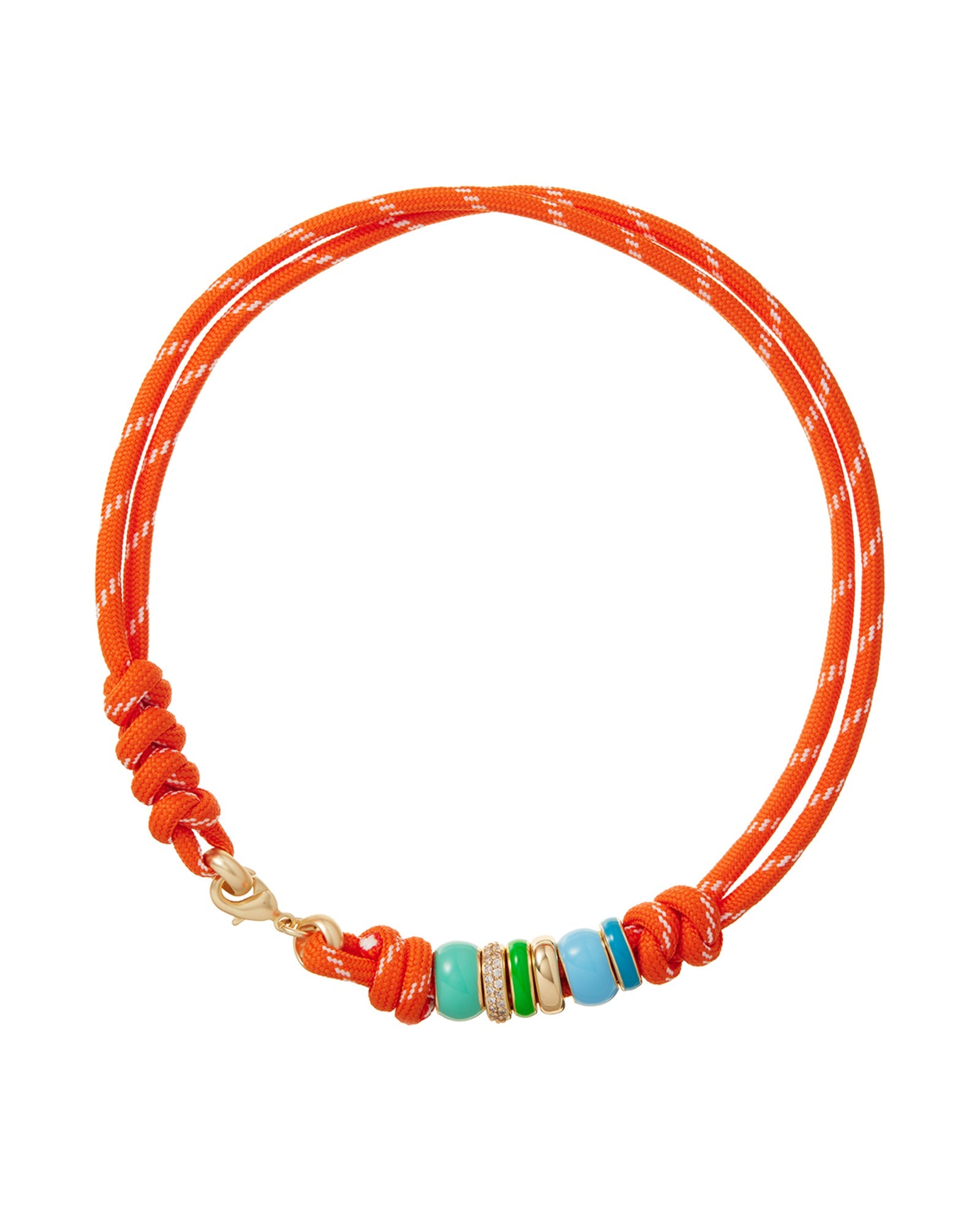 The Super Size Happy Cord Necklace in Orange