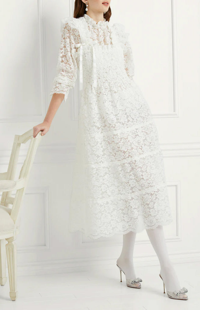 The Lace Ellie Nap Dress in White Lace