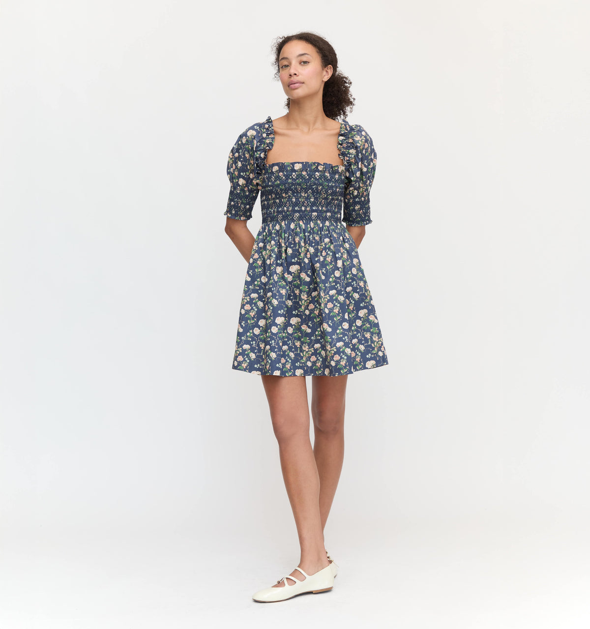 The Lila Nap Dress in Navy Bluebonnet