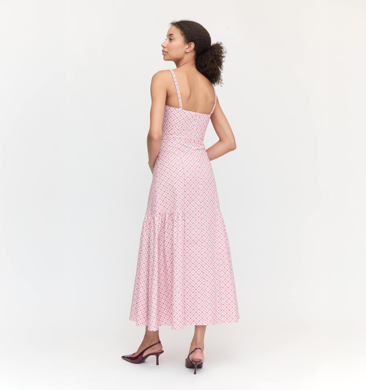 The Lillie Dress in Rose Circular Lattice