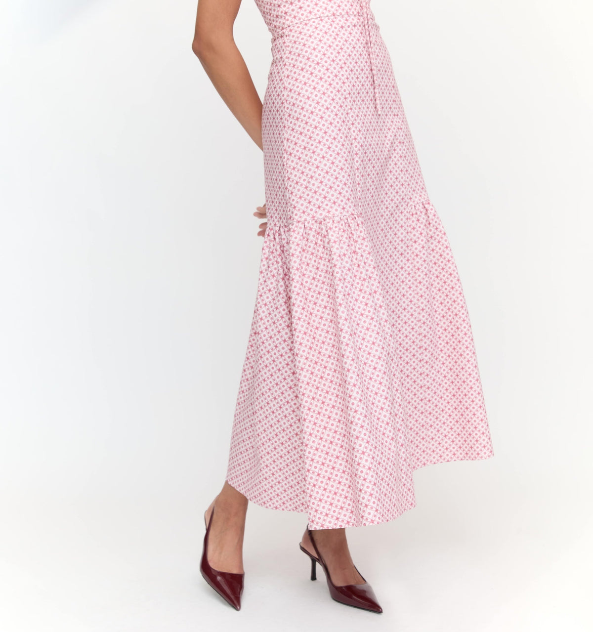 The Lillie Dress in Rose Circular Lattice