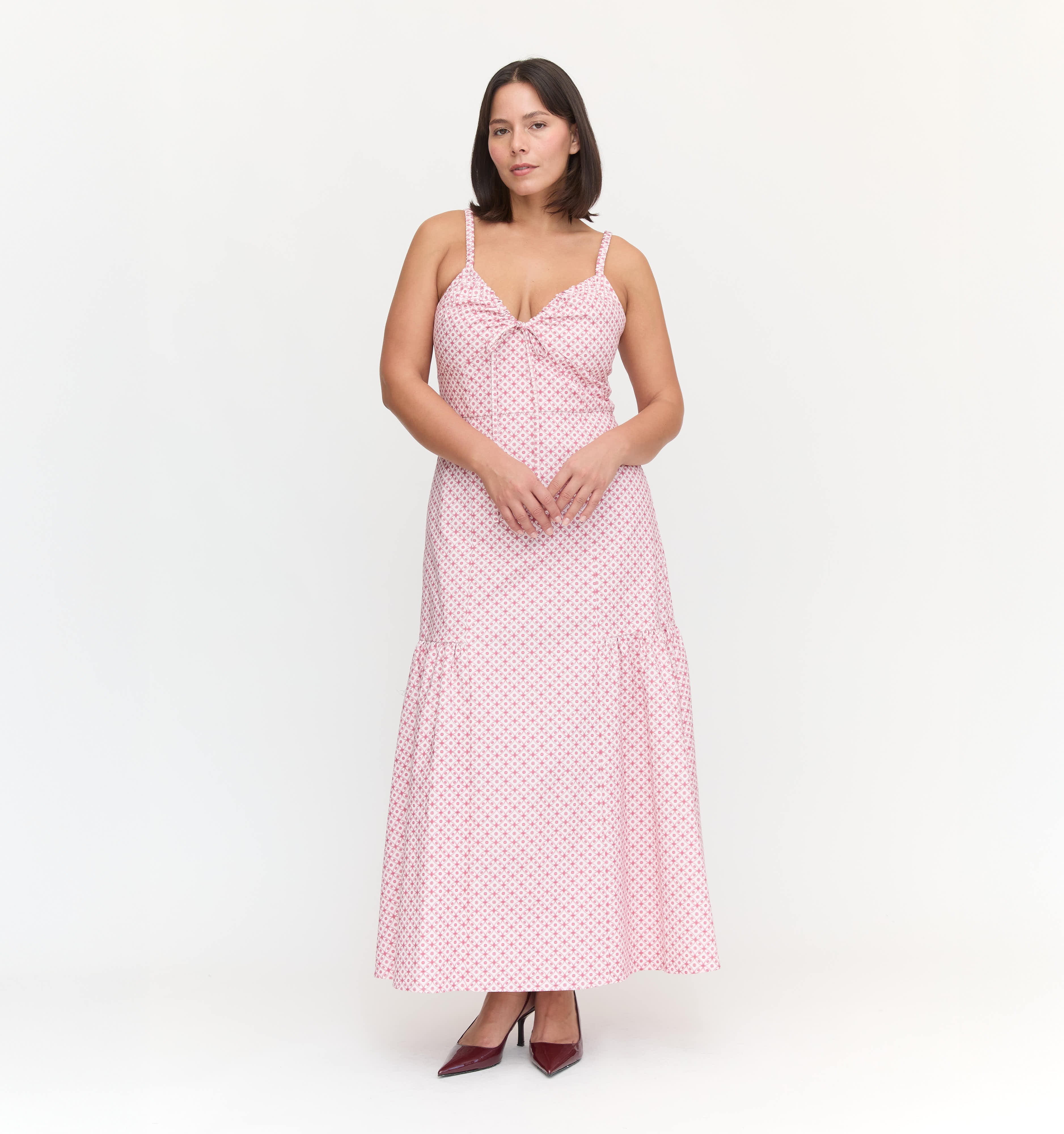 The Lillie Dress in Rose Circular Lattice